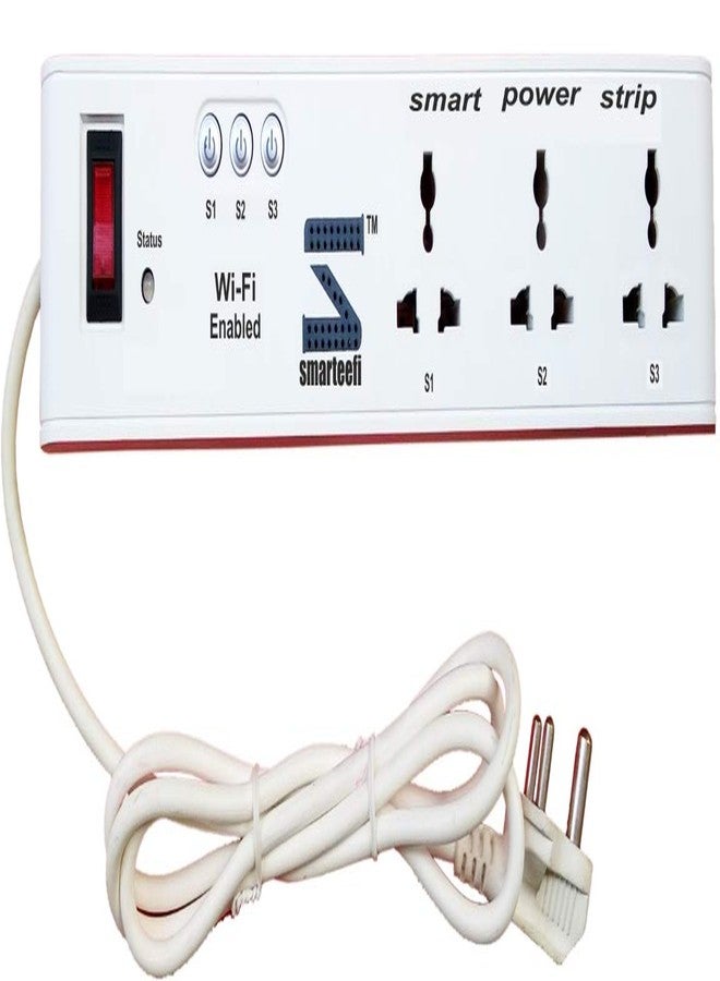 Smarteefi WiFi Smart Power Extension 3 socket smart plugs, Guaranteed Schedules works without internet also, manual switch for individual socket, Compatible with Alexa/Google Home, 1Year Warranty (V3) - Image 1